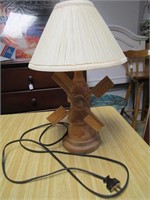 WOODEN WINDMILL LAMP 18"