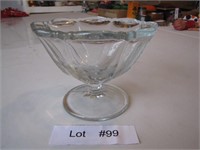 Vintage Wheel Cut Glass Compote