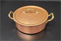 Brass Handled,  Copper Lidded Pot vtg