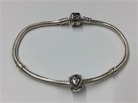 Pandora 8 " 925 Silver Bracelet and 925 Silver