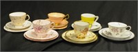 Six various porcelain trios