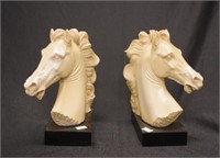 Two resin horse bookends
