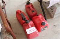 4 PLASTIC GAS CANS