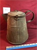 Vintage metal coffee pot, 11"h