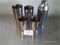 Lot of 5 Stainless Shaker Glasses