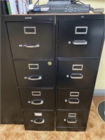Pair of Two Black Filing Cabinets