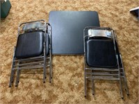 Black Card Table and Four Chairs