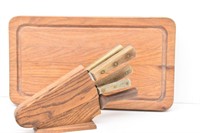 Heavy Wood Cutting Board & Chicago Cutlery