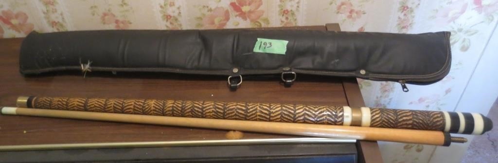 Pool cue with case