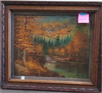 11 - FRAMED & SIGNED AUTUMN FOREST ART (A201)