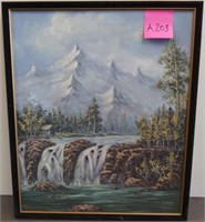 11 - FRAMED & SIGNED WATERFALL ART (A203)