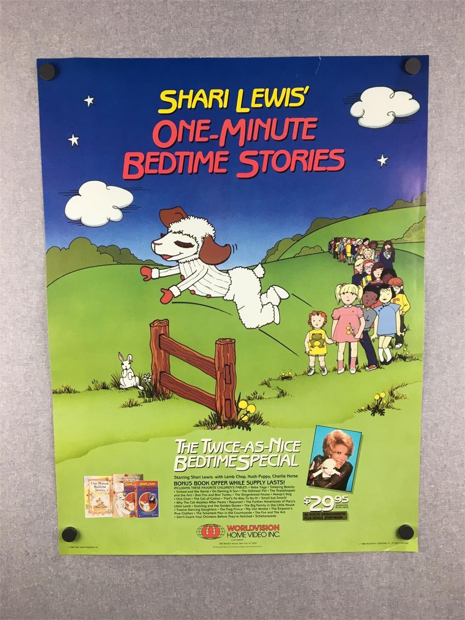 Vintage 1984 Shari Lewis Bedtime Stories Poster