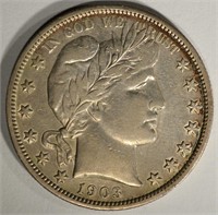 1903-S BARBER HALF DOLLAR  AU