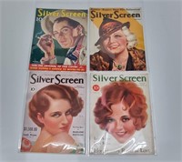 1930's-40 GROUP OF 4 SILVER SCREEN MOVIE MAGAZINES