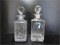2x CUT CRYSTAL LIQOUR DECANTERS WITH STOPPER