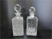 2x CUT CRYSTAL LIQOUR DECANTERS WITH STOPPER