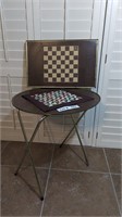 VINTAGE ROUND TV TRAY/TABLE AND RECTANGLE TV TRAY