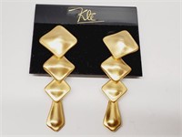 Goldtone Earrings on Card