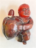 Boy with Fruit Snuff Bottle Chinese