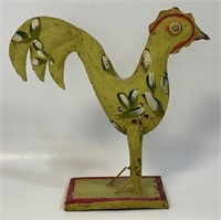 FOLKSY HAND PAINTED TIN ROOSTER - COUNTRY DECOR