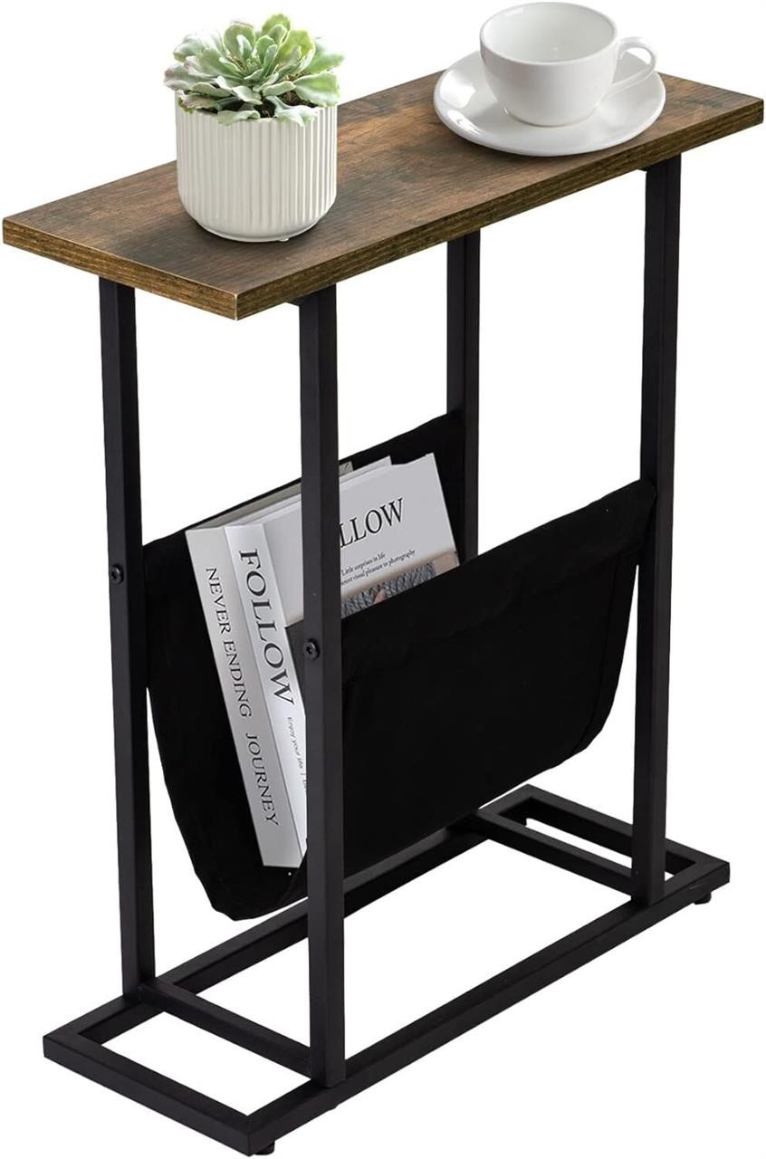 $37  Narrow Small Side Table - Industrial Slim