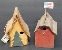 Two Folk Art Bird Houses