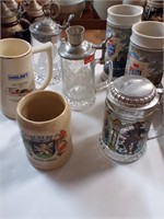 Beer Steins german  some pewter tops