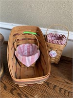 3PC LONGABERGER BASKETS 2 W LINERS