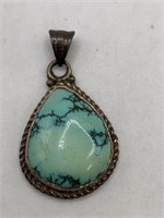 STERLING SILVER & STONE PENDANT