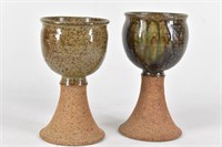 (2) Pottery Goblets / Chalices