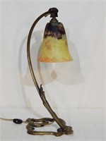Art Nouveau Lamp w/Daum Nancy Art Glass Shade