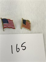 Two United States flag pins
