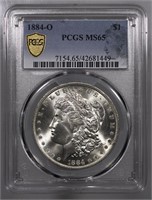 1884-O Morgan Dollar PCGS MS65 Gold Shield