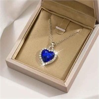 Heart Pendant Necklace Elegant Rhinestone Crystaly