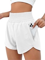 SM72  Rosvigor Workout Shorts, High Waisted, Pocke