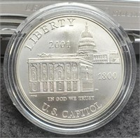2001 Uncirculated Silver Dollar U.S. Capitol