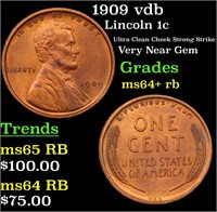 1909 vdb Lincoln 1c Grades Choice+ Unc RB
