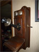 Kellogg Antique Oak Case Crank Telephone