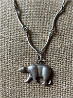 Sterling Silver Bear Necklace