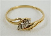 10k Gold Ring with Gems - 1.00 grams Total Weight