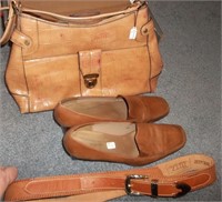 Leather Liz Claiborne Purse, Belt & Shoes