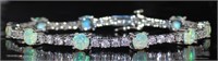 Beautiful Opal & White Topaz Design Bracelet