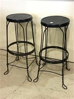 Lot of 2 Ice Cream Stools (30 Inches Tall & Seats