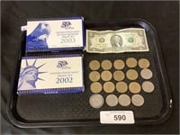 2002 U.S. Mint 2003 Quarters Proof Sets, $18.25.