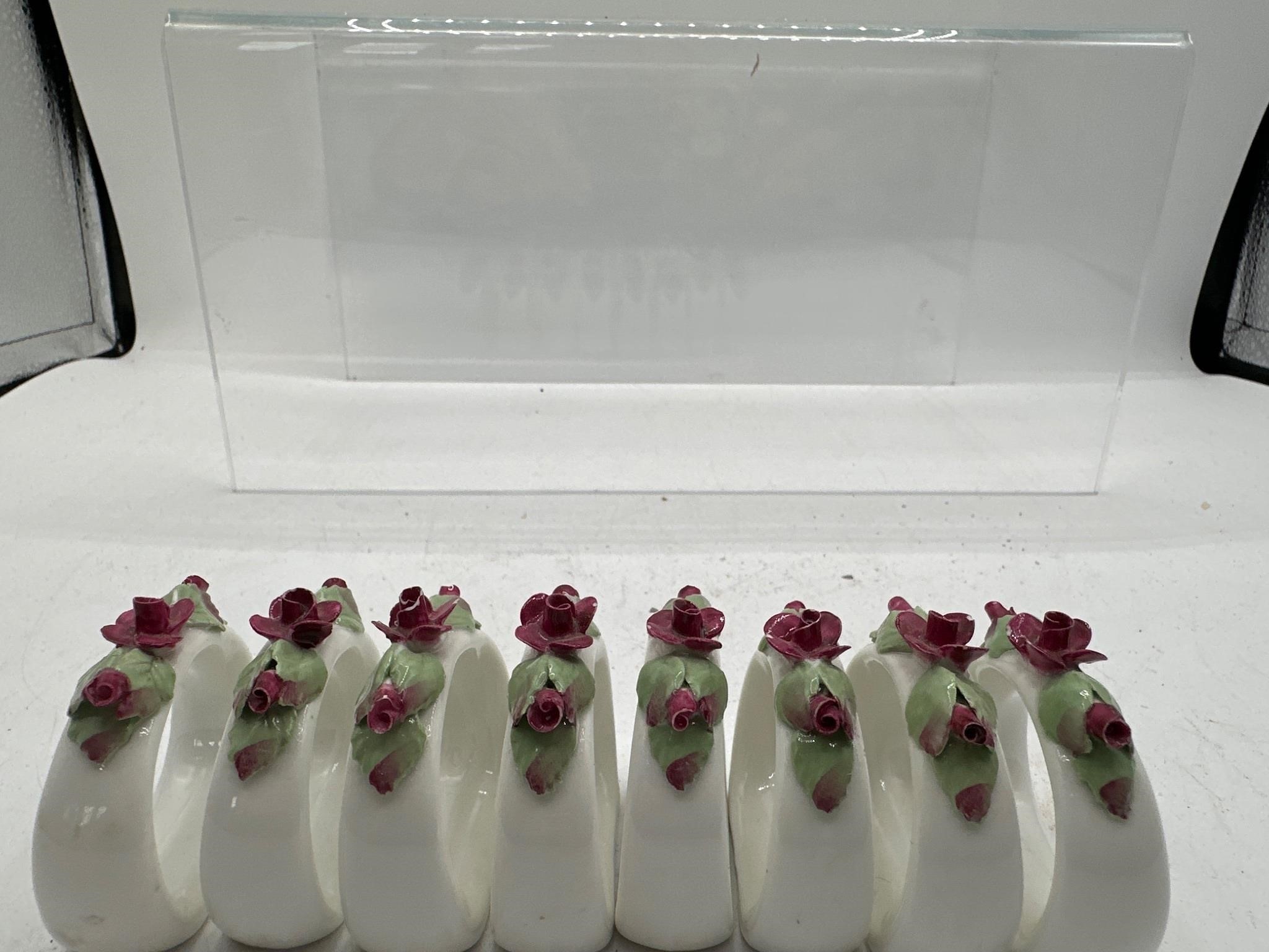 Aynsley hand painted bone china napkin rings