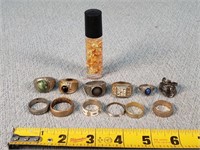 12- Vintage Rings & Non-Tested Gold Flake