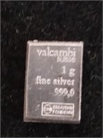 1 gram .999 fine silver bar