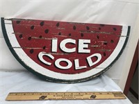 Ice cold watermelon sign