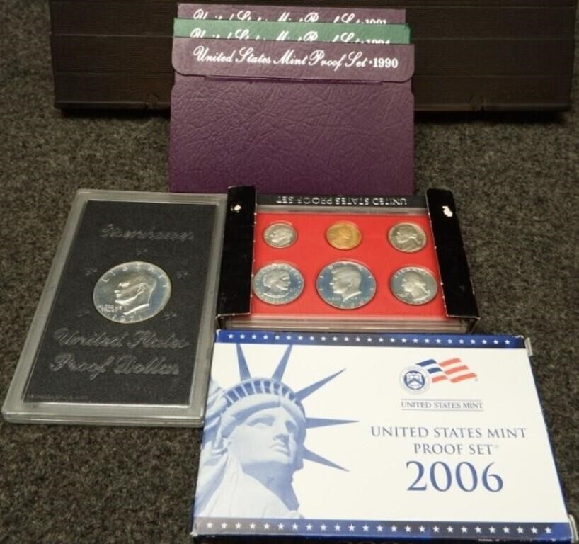 U.S. Coin Mint, Proof Sets & Eisenhower Proof  $1