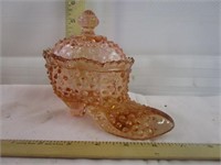 Depression Glass Hobnail Pink Candy Dish